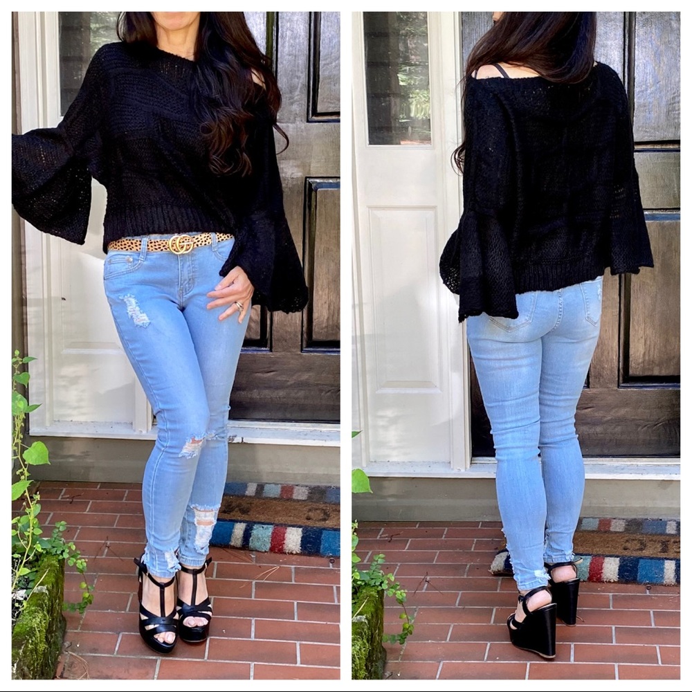#27 Light denim stretch Distressed Skinny Jeans - Picture 8 of 9